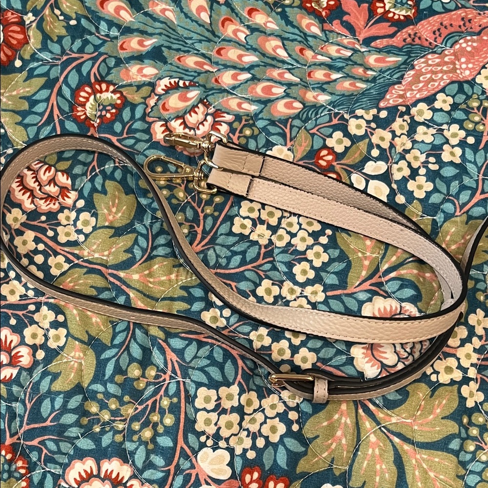 Pom Pom London gray purse straps with Gold clasps